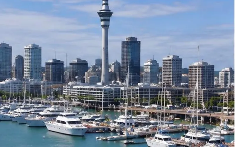 Viaduct Harbour and Auckland waterfront, New Zealand
