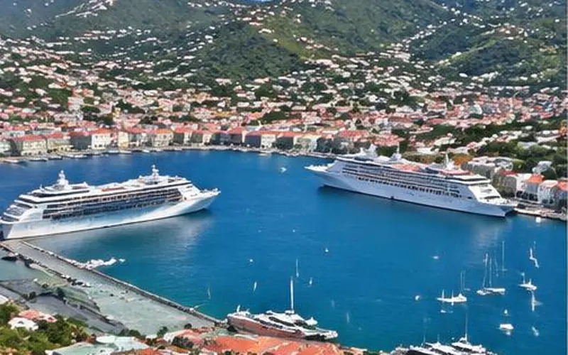 Yacht Haven Grande and St Thomas waterfront, US Virgin Islands