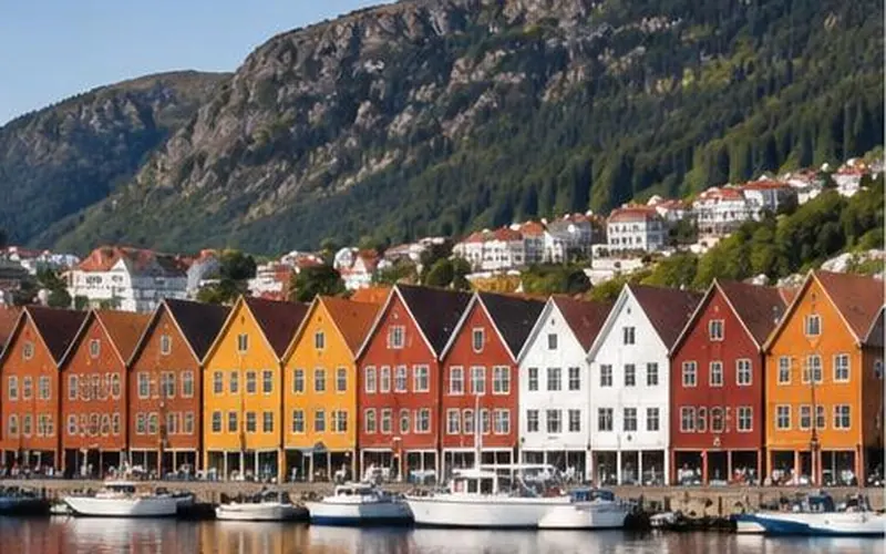 Norwegian Fjords and Bergen waterfront, Norway
